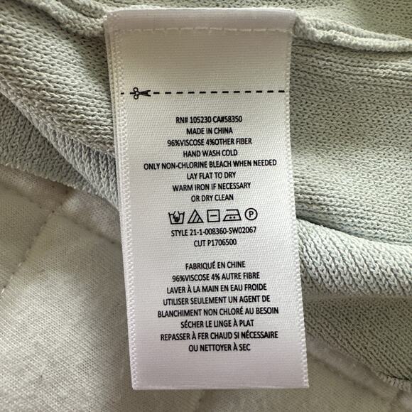 EQUIPMENT Womens Dress Medium Plein Air Blue Midi Stretch Kniit Simple Chic $395 - Picture 8 of 14